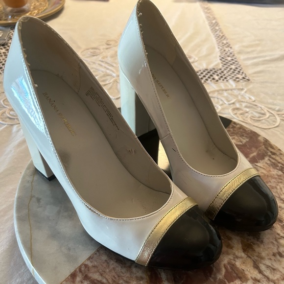 🎅🏻 VINTAGE BEST! 1980s BANANA REPUBLIC 3.25” CHUNKY HEEL PUMPS SIZE 6 - Picture 1 of 12